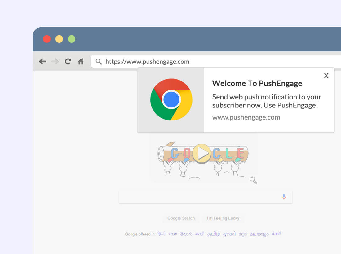 Notification being displayed in Chrome. Screenshot/Illustration