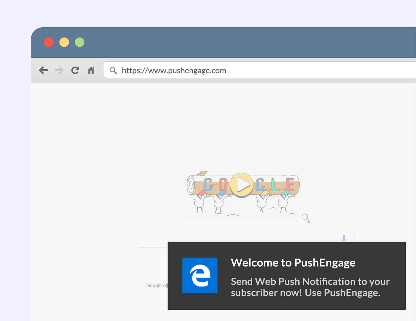 Notification being displayed in Edge. Screenshot/Illustration