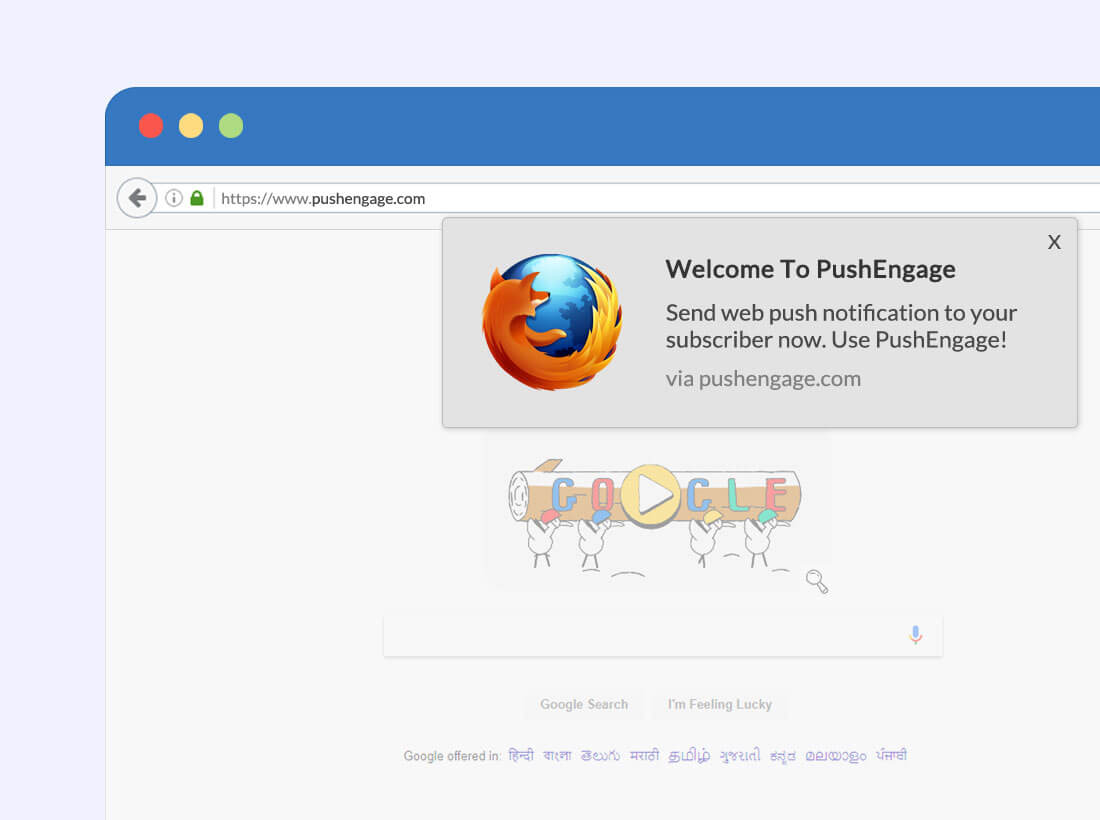 Notification being displayed in Firefox. Screenshot/Illustration