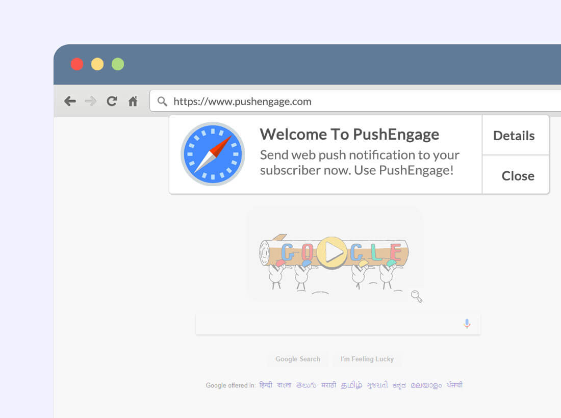 Notification being displayed in Safari. Screenshot/Illustration