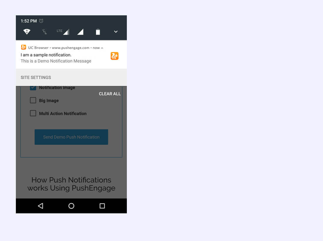 Notification being displayed in Edge. Screenshot/Illustration